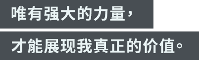 「唯有强大的力量，才能展现我真正的价值。」